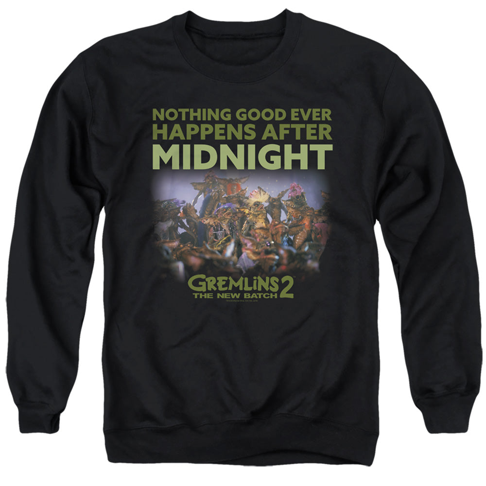 AN OFFCIALLY LICENSED GREMLINS 2 AFTER MIDNIGHT ADULT UNISEX CREWNECK SWEATSHIRT BLACK
