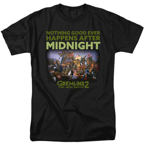 AN OFFCIALLY LICENSED GREMLINS 2 AFTER MIDNIGHT MEN'S REGULAR FIT T-SHIRT BLACK