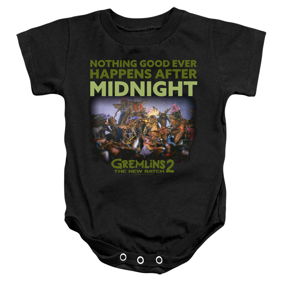 AN OFFCIALLY LICENSED GREMLINS 2 AFTER MIDNIGHT BABY BODYSUIT BLACK