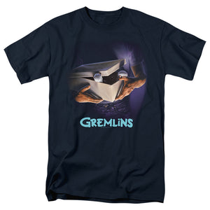 AN OFFCIALLY LICENSED GREMLINS ORIGINAL POSTER MEN'S REGULAR FIT T-SHIRT NAVY
