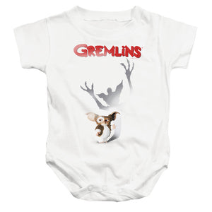 AN OFFCIALLY LICENSED GREMLINS SHADOW BABY BODYSUIT WHITE