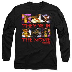 AN OFFCIALLY LICENSED GREMLINS 2 IN THE MOVIE MEN'S LONG SLEEVE T-SHIRT BLACK