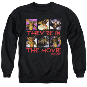 AN OFFCIALLY LICENSED GREMLINS 2 IN THE MOVIE ADULT UNISEX CREWNECK SWEATSHIRT BLACK