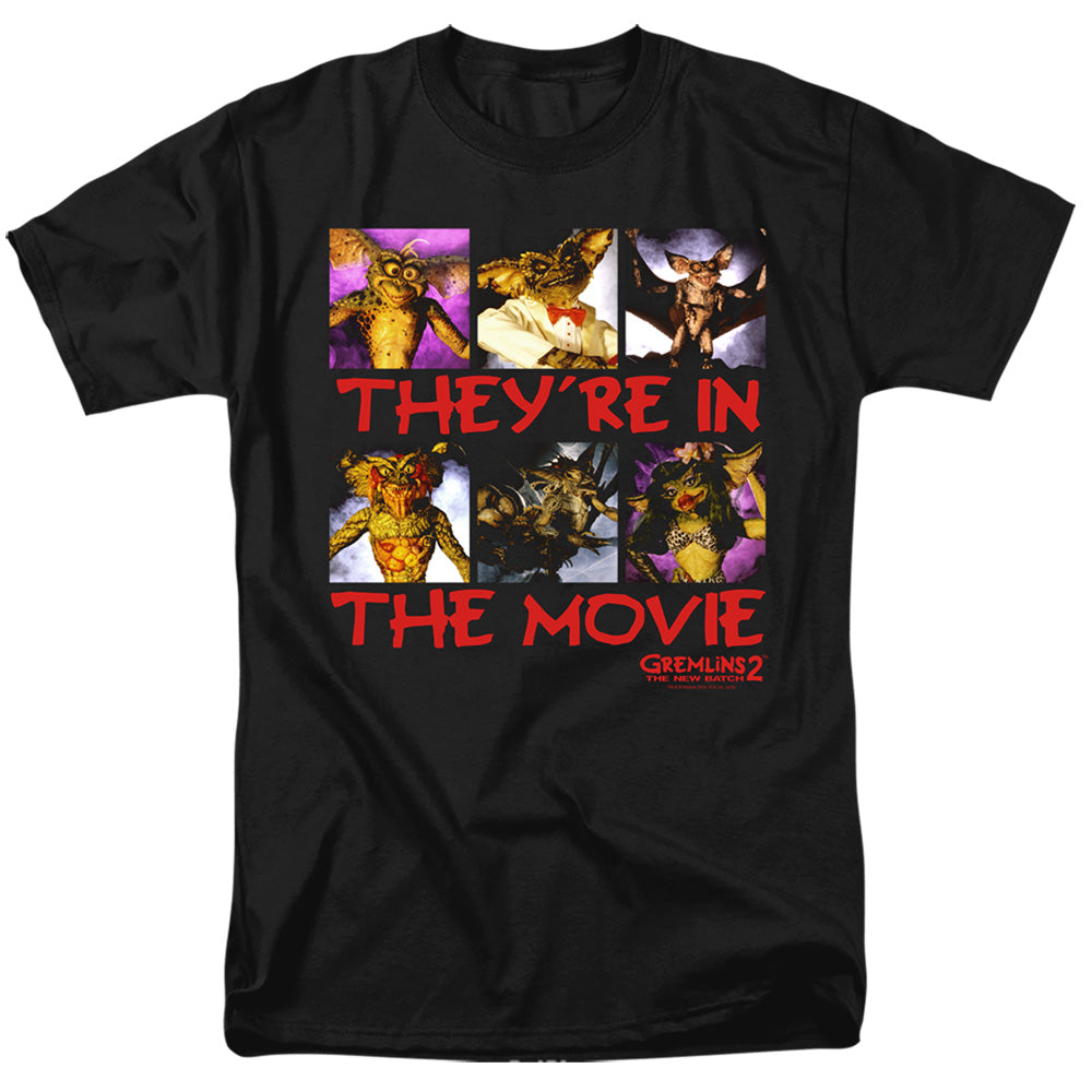 AN OFFCIALLY LICENSED GREMLINS 2 IN THE MOVIE MEN'S REGULAR FIT T-SHIRT BLACK