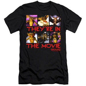 AN OFFCIALLY LICENSED GREMLINS 2 IN THE MOVIE MEN'S PREMIUM SLIM FIT T-SHIRT BLACK
