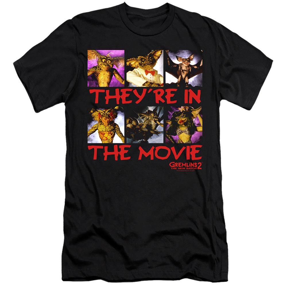 AN OFFCIALLY LICENSED GREMLINS 2 IN THE MOVIE MEN'S PREMIUM SLIM FIT T-SHIRT BLACK