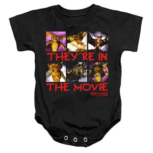 AN OFFCIALLY LICENSED GREMLINS 2 IN THE MOVIE BABY BODYSUIT BLACK