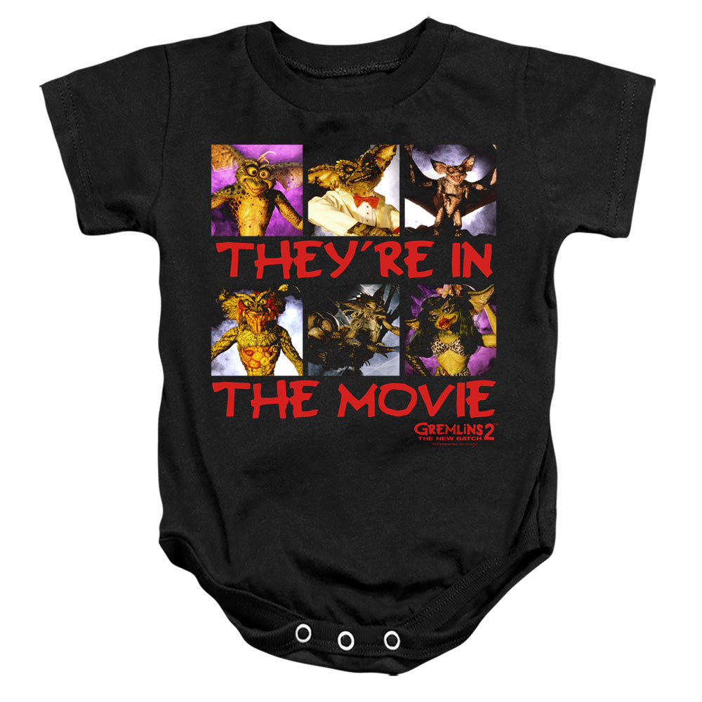 AN OFFCIALLY LICENSED GREMLINS 2 IN THE MOVIE BABY BODYSUIT BLACK