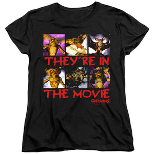 AN OFFCIALLY LICENSED GREMLINS 2 IN THE MOVIE WOMEN'S REGULAR FIT T-SHIRT BLACK