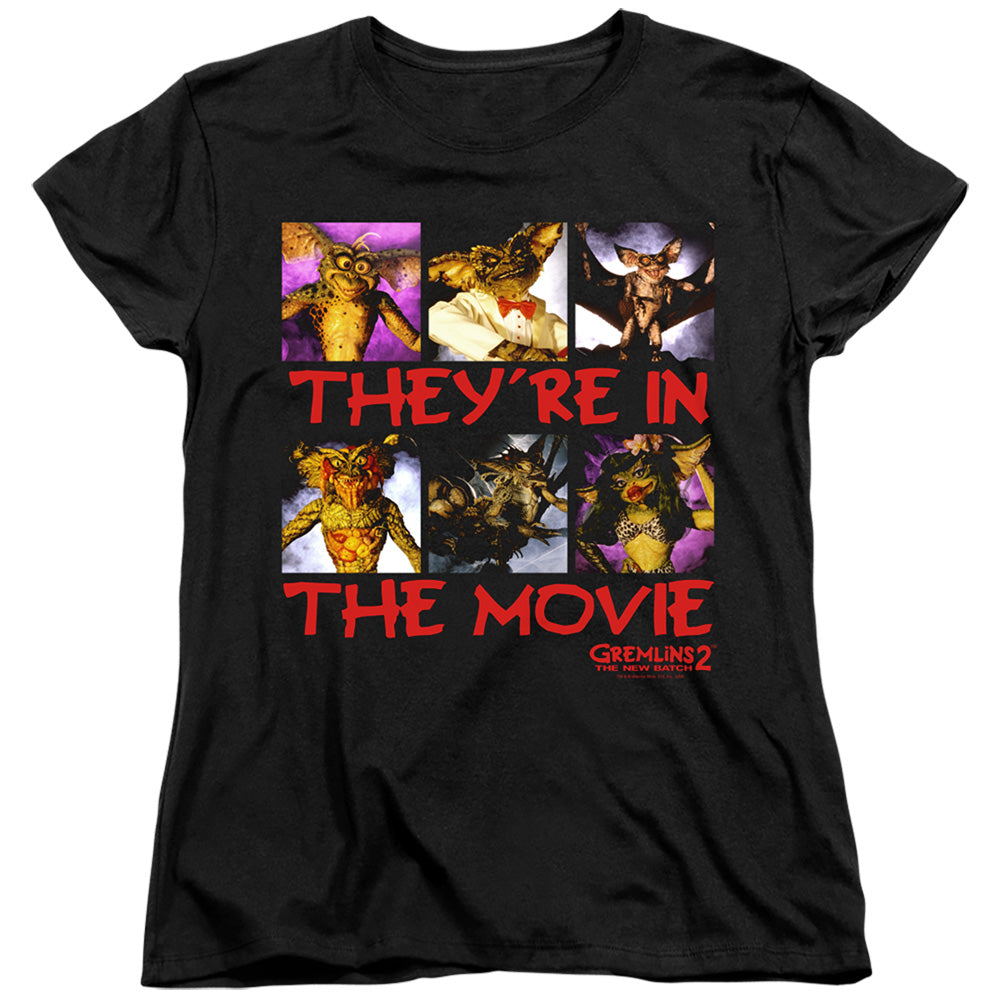 AN OFFCIALLY LICENSED GREMLINS 2 IN THE MOVIE WOMEN'S REGULAR FIT T-SHIRT BLACK