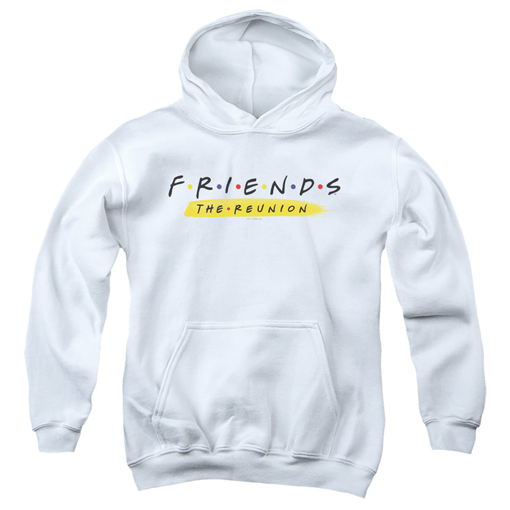 AN OFFCIALLY LICENSED FRIENDS REUNION LOGO YOUTH HOODIE WHITE