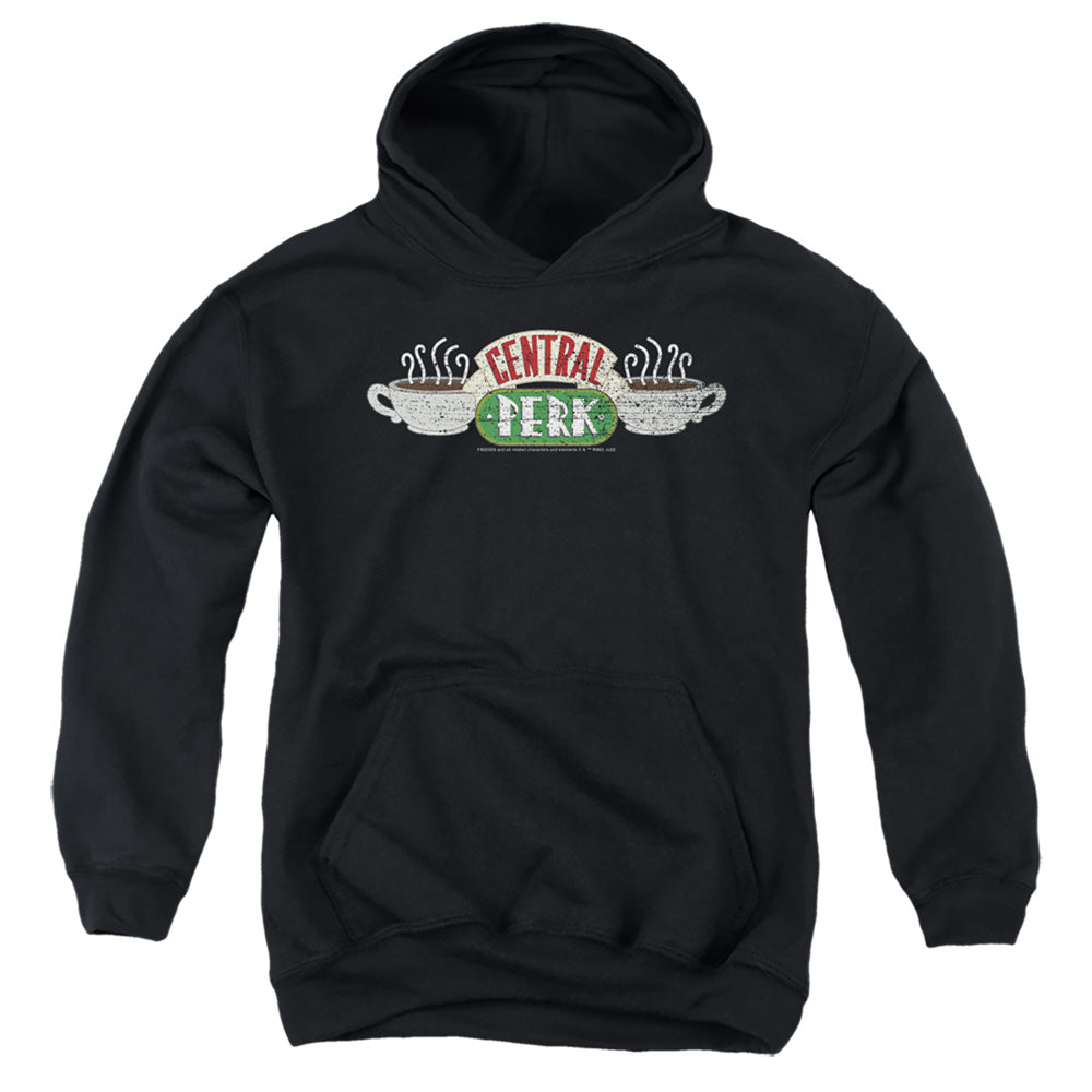 AN OFFCIALLY LICENSED FRIENDS CENTRAL PERK 1 YOUTH HOODIE BLACK