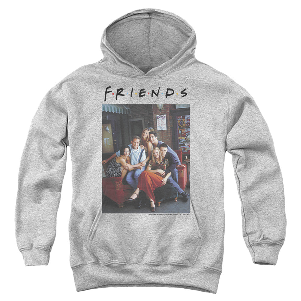 AN OFFCIALLY LICENSED FRIENDS CHARACTERS 1 YOUTH HOODIE ATHLETIC HEATHER