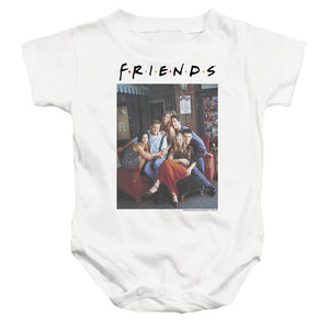 AN OFFCIALLY LICENSED FRIENDS CHARACTERS 2 BABY BODYSUIT WHITE