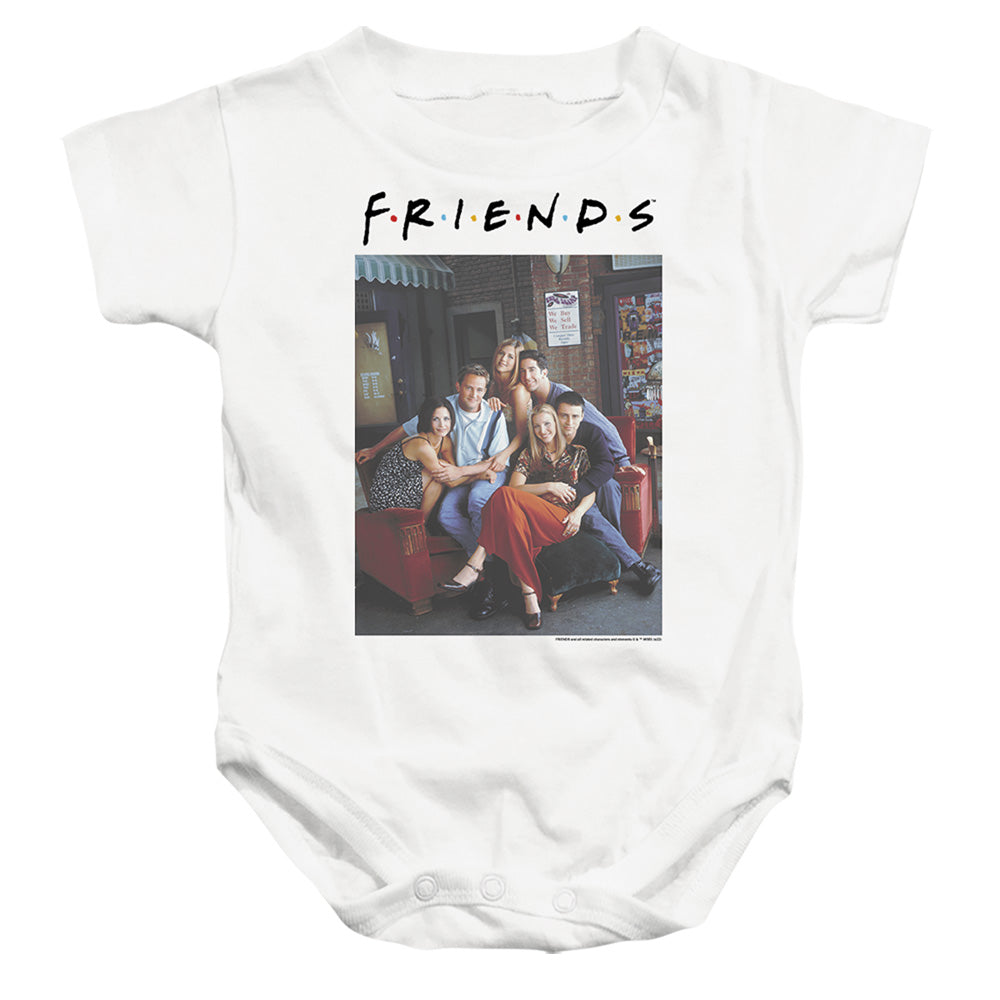 AN OFFCIALLY LICENSED FRIENDS CHARACTERS 2 BABY BODYSUIT WHITE