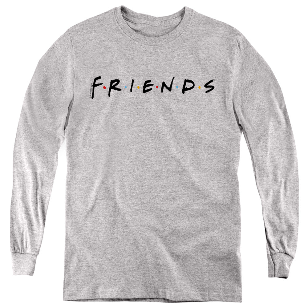 AN OFFCIALLY LICENSED FRIENDS TITLES YOUTH LONG SLEEVE T-SHIRT ATHLETIC HEATHER
