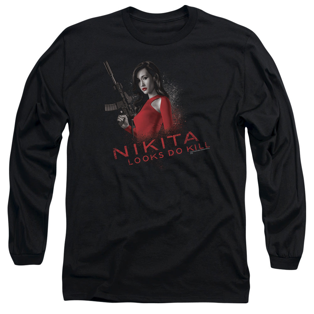 Nikita Looks Do Kill Licensed Adult Unisex Long Sleeve T-Shirt LG