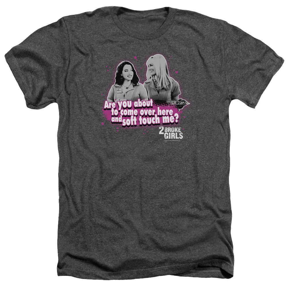 2 Broke Girls Soft Touch Licensed Adult Unisex T-Shirt Heather Tee LG