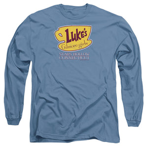 AN OFFCIALLY LICENSED GILMORE GIRLS LUKES CONNECTICUT MEN'S LONG SLEEVE T-SHIRT CAROLINA BLUE