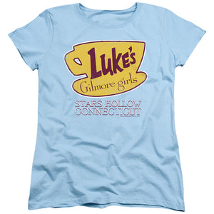 AN OFFCIALLY LICENSED GILMORE GIRLS LUKES CONNECTICUT WOMEN'S REGULAR FIT T-SHIRT LIGHT BLUE