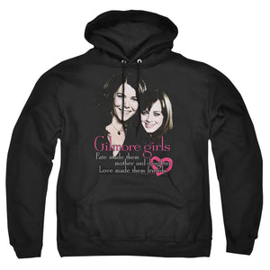 AN OFFCIALLY LICENSED GILMORE GIRLS TITLE ADULT UNISEX PULLOVER HOODIE BLACK