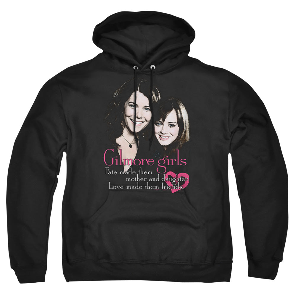 AN OFFCIALLY LICENSED GILMORE GIRLS TITLE ADULT UNISEX PULLOVER HOODIE BLACK