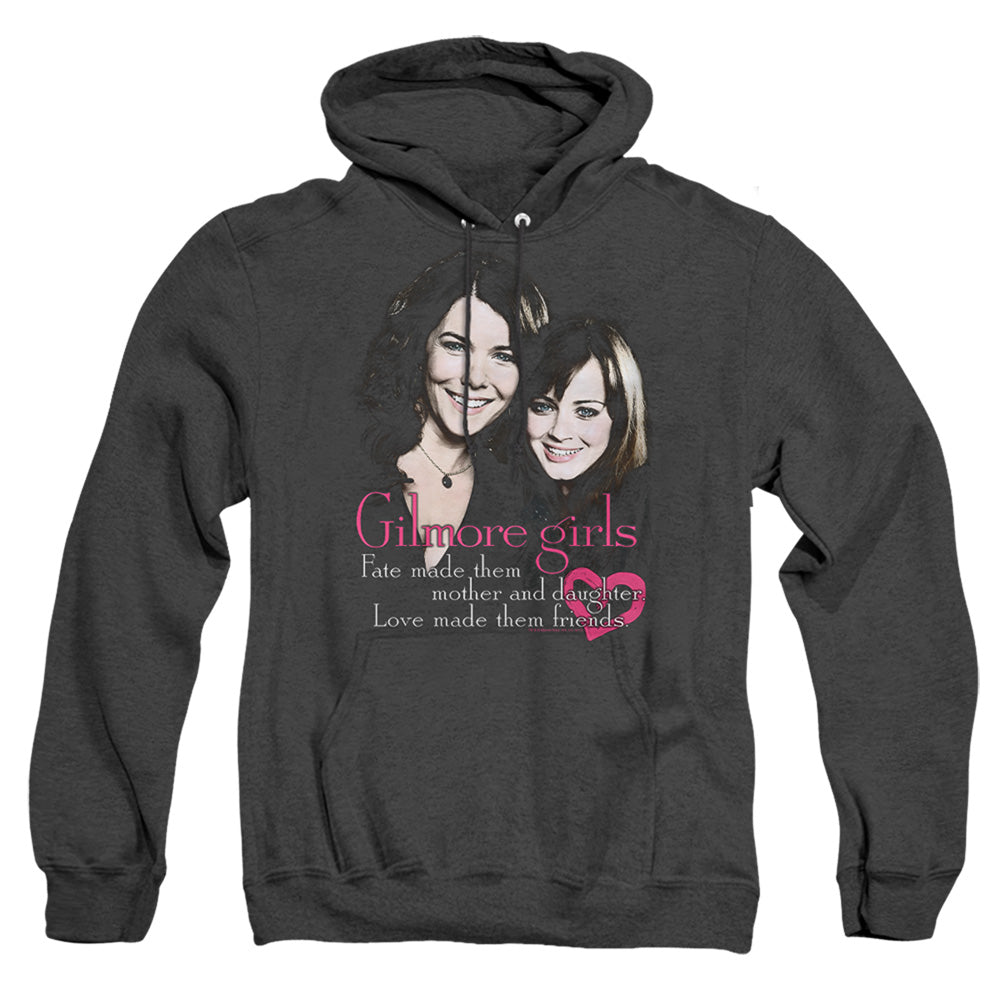 AN OFFCIALLY LICENSED GILMORE GIRLS TITLE ADULT UNISEX HEATHER PULLOVER HOODIE BLACK
