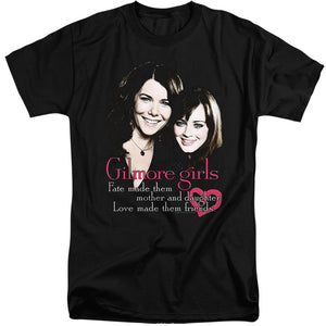 AN OFFCIALLY LICENSED GILMORE GIRLS TITLE MEN'S TALL FIT T-SHIRT BLACK