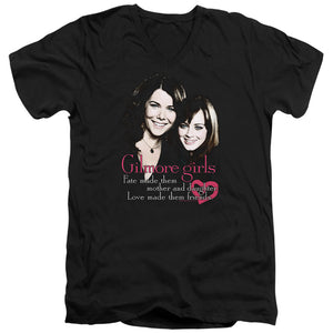 AN OFFCIALLY LICENSED GILMORE GIRLS TITLE MEN'S V-NECK T-SHIRT BLACK