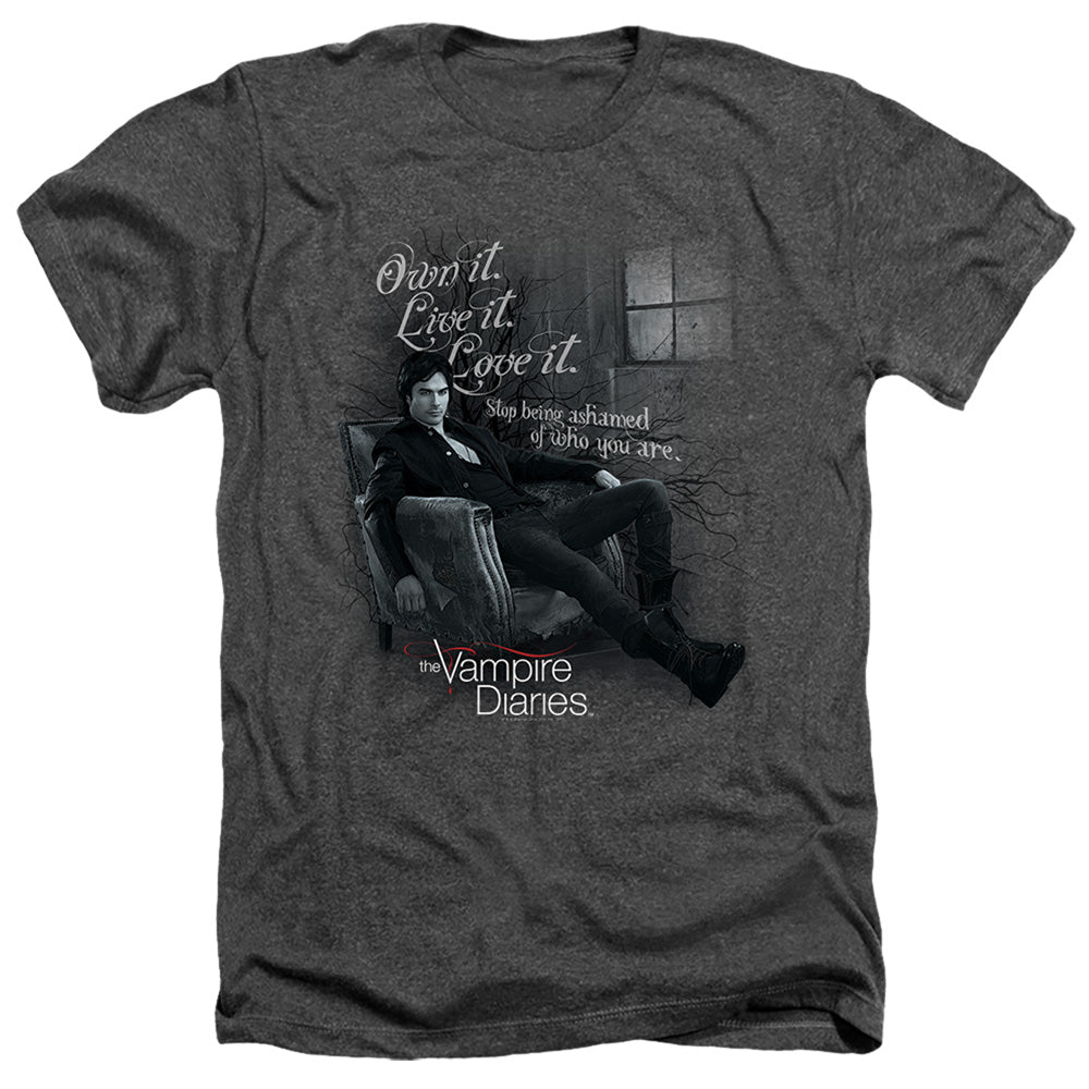 Vampire Diaries Be Yourself Licensed Adult Unisex T-Shirt Heather Tee LG
