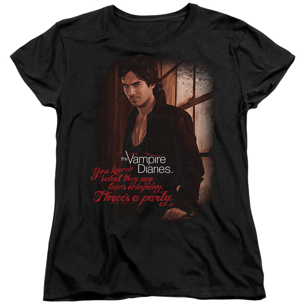Vampire Diaries Threes A Party Licensed Women's T-Shirt Regular Fit LG