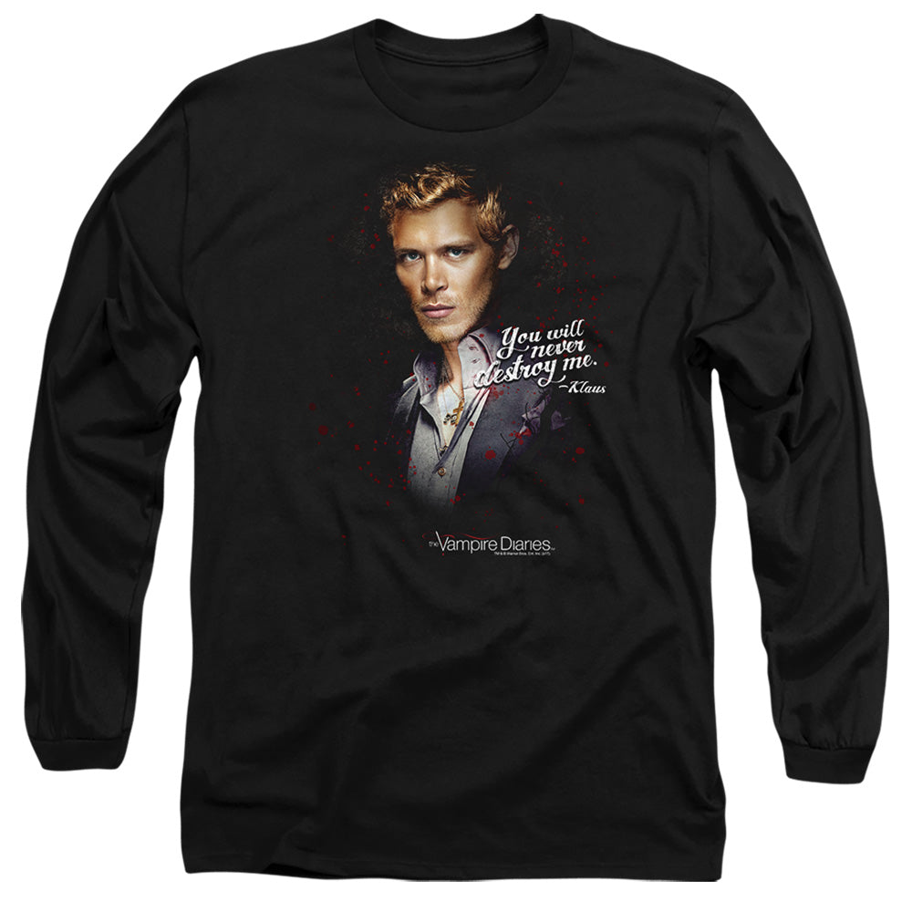Vampire Diaries Never Destroy Licensed Adult Unisex Long Sleeve T-Shirt LG
