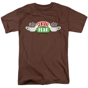AN OFFCIALLY LICENSED FRIENDS CENTRAL PERK LOGO MEN'S REGULAR FIT T-SHIRT COFFEE