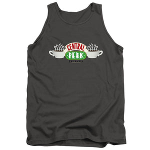 AN OFFCIALLY LICENSED FRIENDS CENTRAL PERK LOGO ADULT UNISEX TANK TOP CHARCOAL