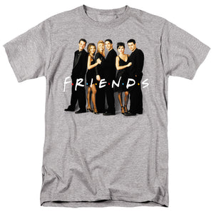 AN OFFCIALLY LICENSED FRIENDS CAST IN BLACK MEN'S REGULAR FIT T-SHIRT RED