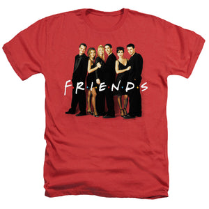 AN OFFCIALLY LICENSED FRIENDS CAST IN BLACK MEN'S HEATHER T-SHIRT RED