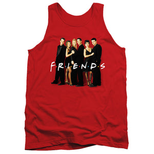 AN OFFCIALLY LICENSED FRIENDS CAST IN BLACK ADULT UNISEX TANK TOP RED