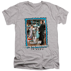 AN OFFCIALLY LICENSED FRIENDS ANY MORE CLOTHES MEN'S V-NECK T-SHIRT ATHLETIC HEATHER