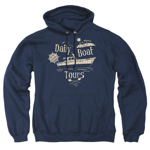 AN OFFCIALLY LICENSED GILLIGANS ISLAND SS MINNOW ADULT UNISEX PULLOVER HOODIE NAVY