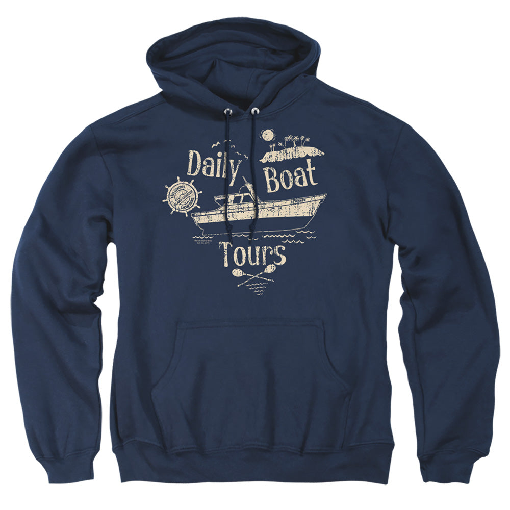 AN OFFCIALLY LICENSED GILLIGANS ISLAND SS MINNOW ADULT UNISEX PULLOVER HOODIE NAVY