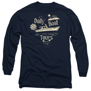 AN OFFCIALLY LICENSED GILLIGANS ISLAND SS MINNOW MEN'S LONG SLEEVE T-SHIRT NAVY