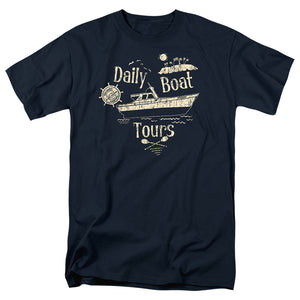 AN OFFCIALLY LICENSED GILLIGANS ISLAND SS MINNOW MEN'S REGULAR FIT T-SHIRT NAVY