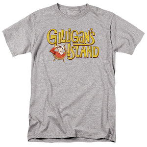 AN OFFCIALLY LICENSED GILLIGANS ISLAND GILLIGANS LOGO MEN'S REGULAR FIT T-SHIRT ATHLETIC HEATHER