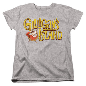 AN OFFCIALLY LICENSED GILLIGANS ISLAND GILLIGANS LOGO WOMEN'S REGULAR FIT T-SHIRT ATHLETIC HEATHER