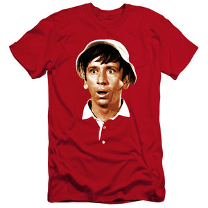 AN OFFCIALLY LICENSED GILLIGANS ISLAND GILLIGANS HEAD MEN'S PREMIUM SLIM FIT T-SHIRT RED