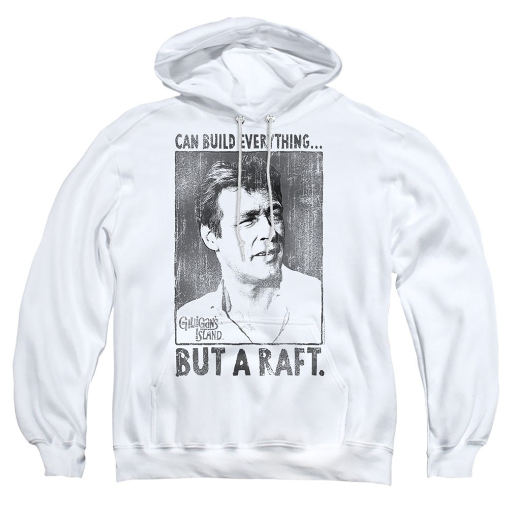 AN OFFCIALLY LICENSED GILLIGANS ISLAND PROFESSOR ADULT UNISEX PULLOVER HOODIE WHITE