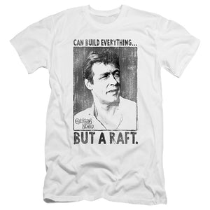 AN OFFCIALLY LICENSED GILLIGANS ISLAND PROFESSOR MEN'S PREMIUM SLIM FIT T-SHIRT WHITE