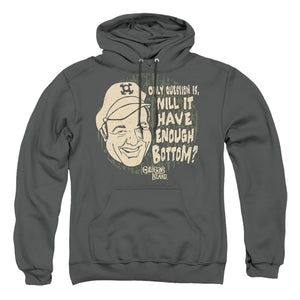 AN OFFCIALLY LICENSED GILLIGANS ISLAND ENOUGH BOTTOM ADULT UNISEX PULLOVER HOODIE CHARCOAL