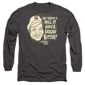AN OFFCIALLY LICENSED GILLIGANS ISLAND ENOUGH BOTTOM MEN'S LONG SLEEVE T-SHIRT CHARCOAL