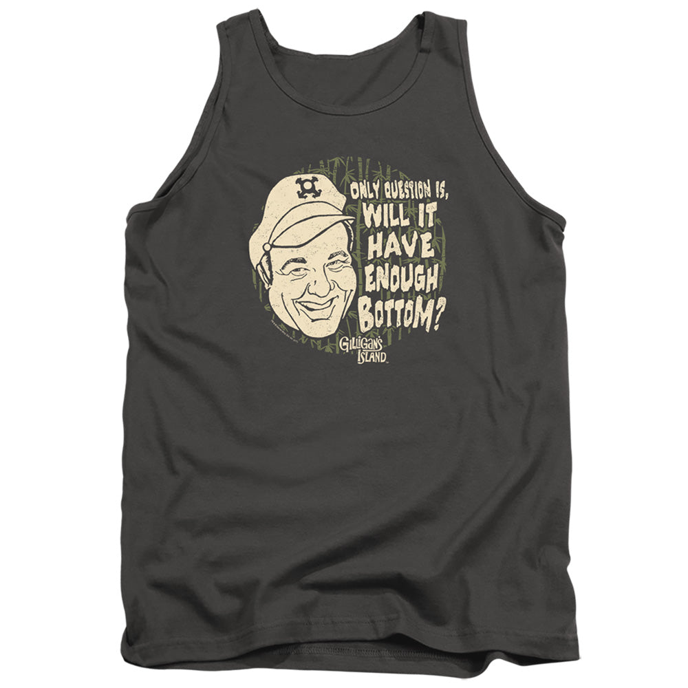 AN OFFCIALLY LICENSED GILLIGANS ISLAND ENOUGH BOTTOM ADULT UNISEX TANK TOP CHARCOAL